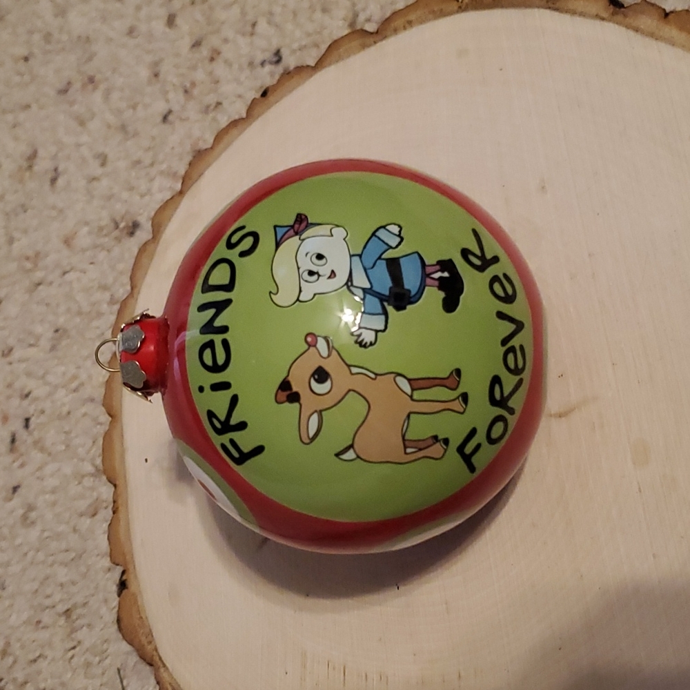 Friends Forever Rudolph Design Round Christmas Ornament